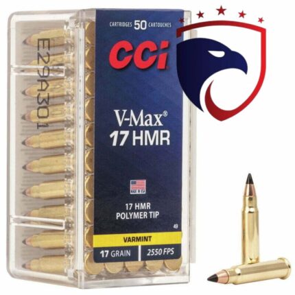Munição CCI 17HMR V-MAX Polymer-tip 17 Grains – Cx 50