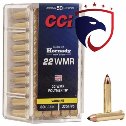 Munição CCI 22WMR MAGUM V-MAX POLYMER TIP 30GR – CX50